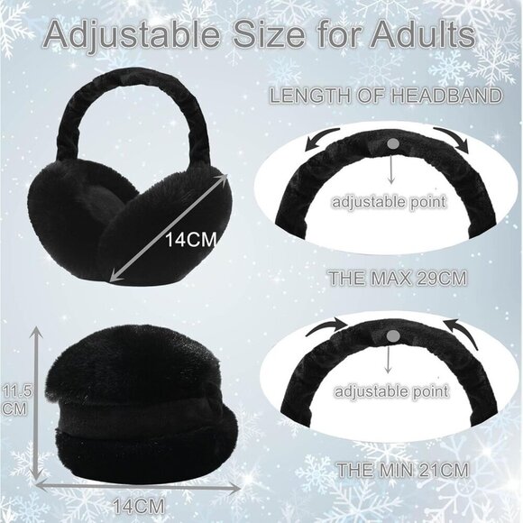 Women Faux Fur Earmuffs Adjustable Foldable Warm Winter Ear Covers Stylish main image 4